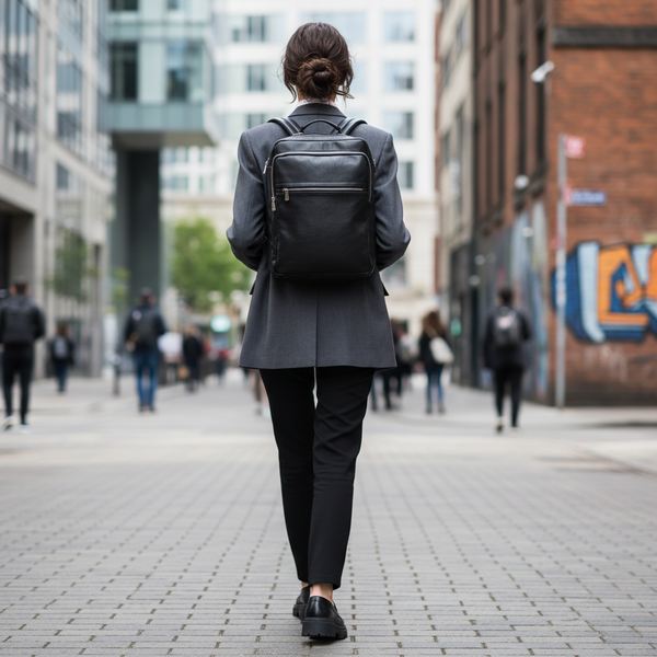 Classic Large Front Zip Backpack in Black - Bobby Black