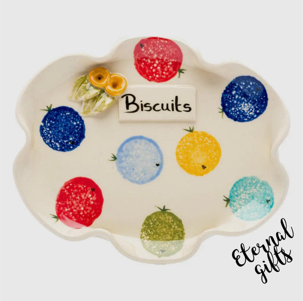 Biscuits Ceramic Plate by Stable Door Pottery