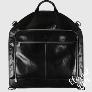 Italian Leather Suit/Garment Bag in Black - Travels with Charley by Time Resistance