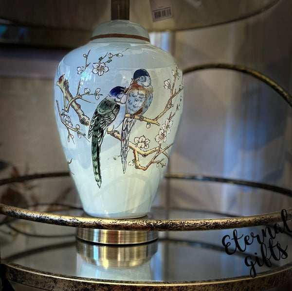 Ceramic Blue Bird Lamp - Grange Collection