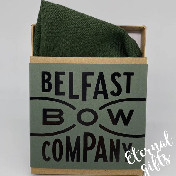Irish Linen Pocket Square in Brunswick Green Belfast Bow Company