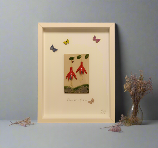 Fushia Framed Ceramic Art by Creative Clay