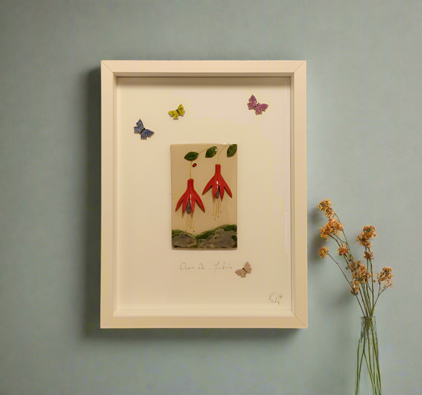 Fushia Framed Ceramic Art by Creative Clay