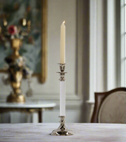 Chrome Acrylic Candle Stick Chrome 31cm