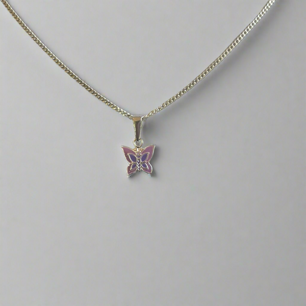 Purple Butterfly Necklace by Kilkenny Silver