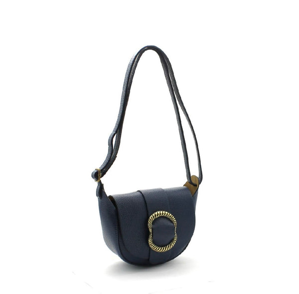 The Vida Leather Bag in Navy by ViModa