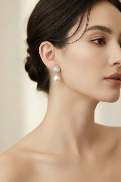 Clip on Pearl Silver Earrings by Absolute Jewellery