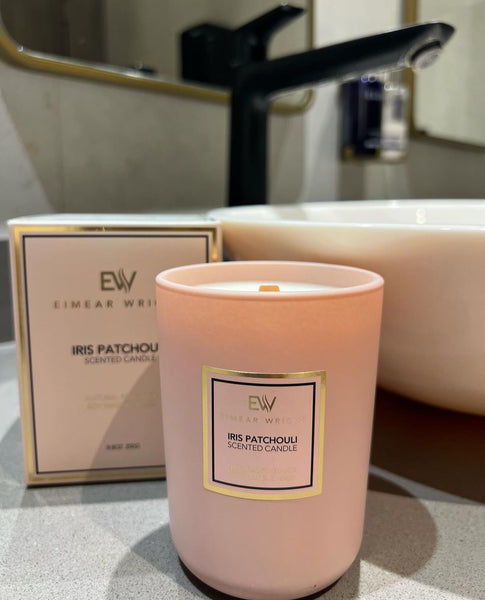 IRIS PATCHOULI SCENTED CANDLE 8.8oz /250g by Eimear Wright Candles