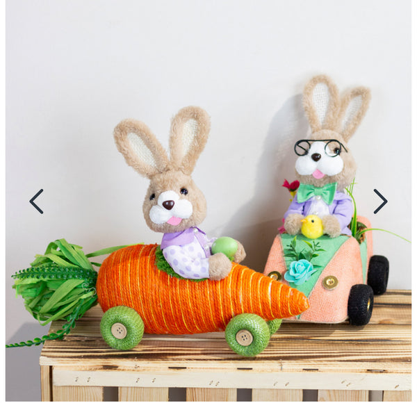 Easter Bunny in Racing Car