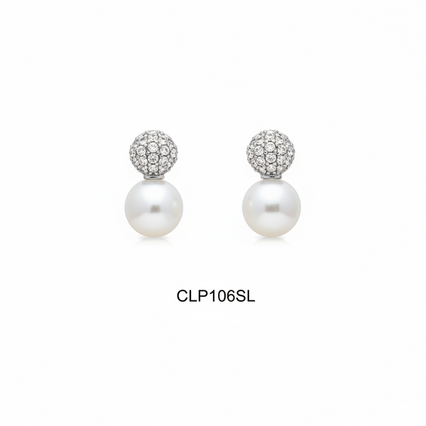 Clip on Pearl Silver Earrings by Absolute Jewellery