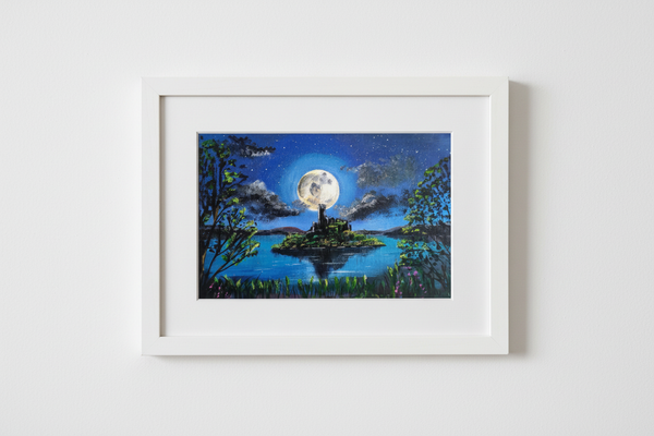 Mcdermotts Castle Lough Key Limited Edition 16” X 12” Framed Art by Margaret Rattigan Art