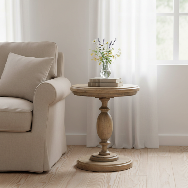 Rustic Pillar Round Table