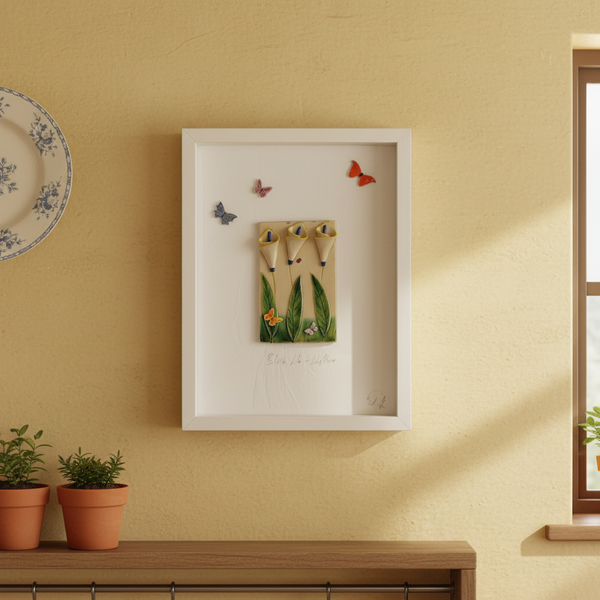 Lily Framed Ceramic Wall Art LARGE by Creative Clay