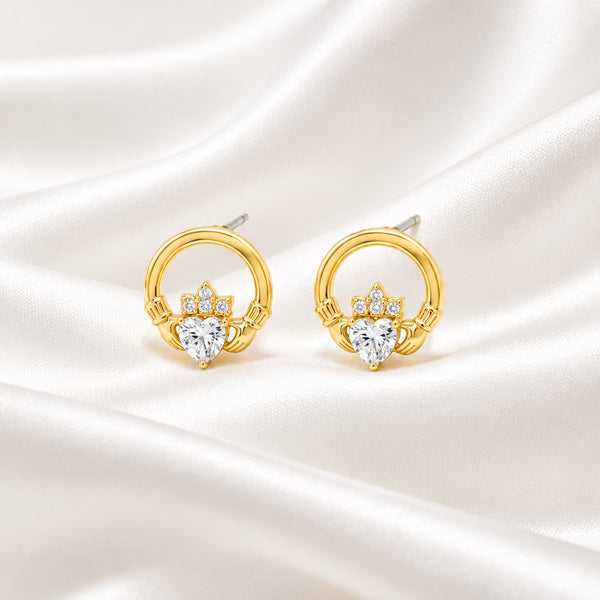 Séala Claddagh Stud Earring in Gold
