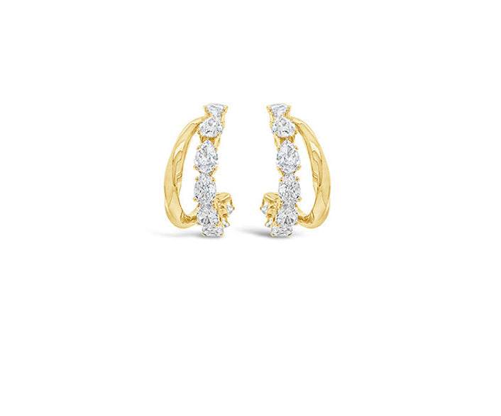Half Hoop Embellished Earrings by Absolute Jewellery