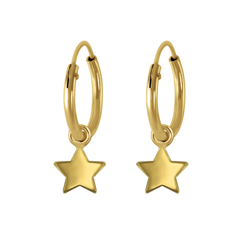 Hoop Star Earrings Gold by Kilkenny Silver