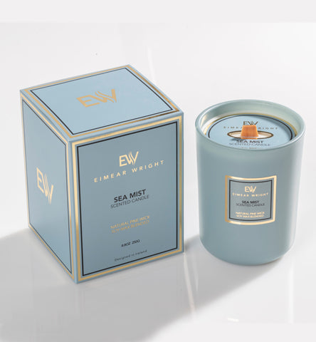 SEA MIST SCENTED CANDLE 8.8oz 250g by Eimear Wright Candles 50 hour burn time