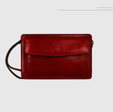 Leather Clutch bag in Red by Time Resistance