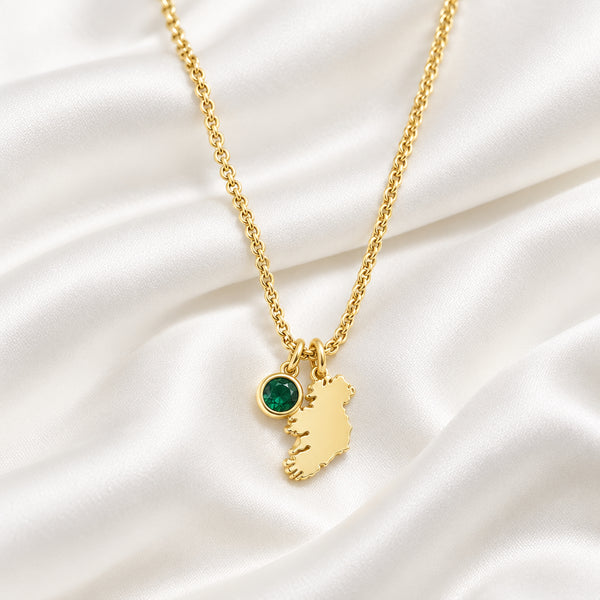 Séala Ireland Map with Emerald Charm