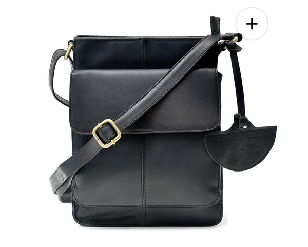 Sling Bag in Black by Tinnakeenly Leathers