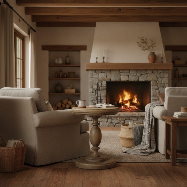 Rustic Pillar Round Table