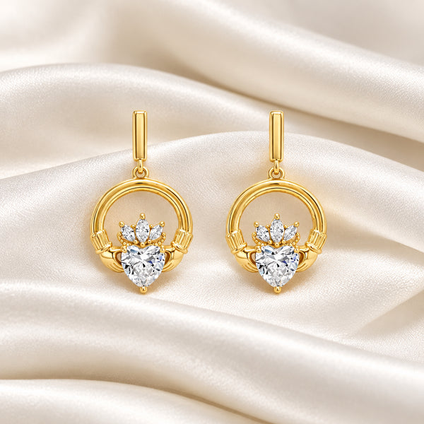 Séala Claddagh Drop Earring Gold