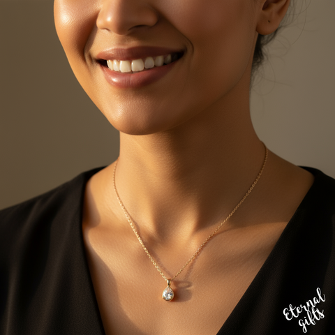 Drop Diamond in Gold Necklace by Estela