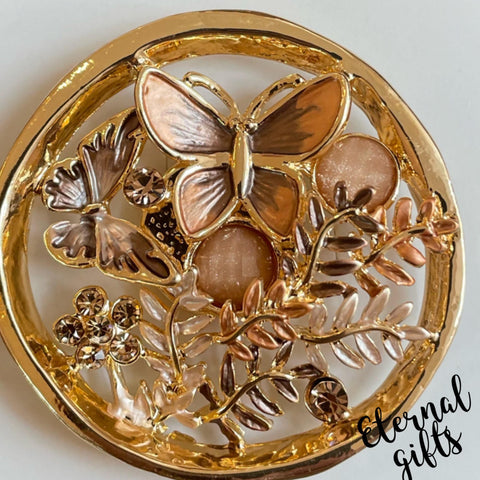 Butterflies Magnetic Brooch in Golds