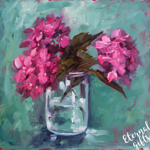 Hydrangea Limited Edition Print 30 X 30 Framed by Karen Wilson Art