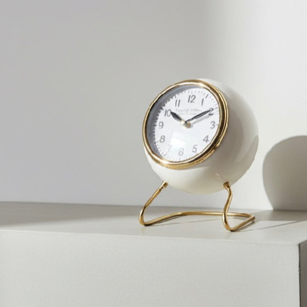 Enamel Ivory Mantle Clock