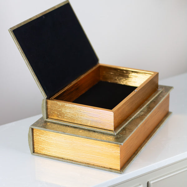 Decorative accessory storage book boxes in willow