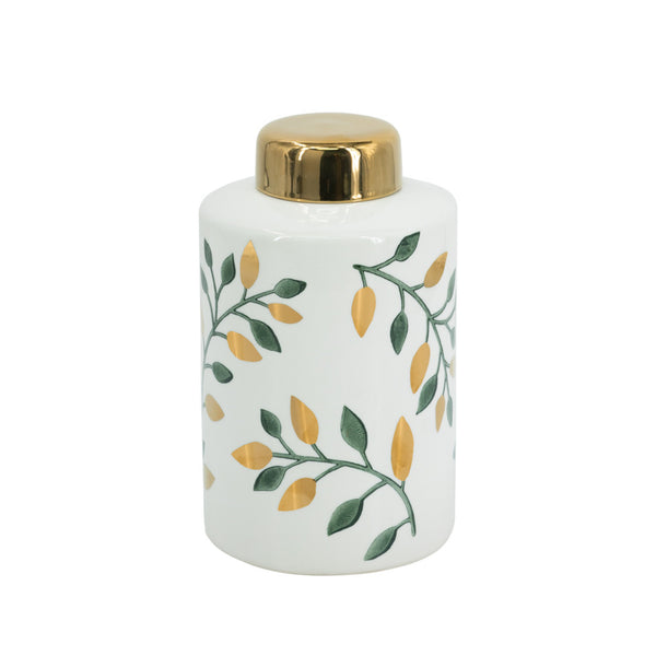 Green and Gold Lidded Jar