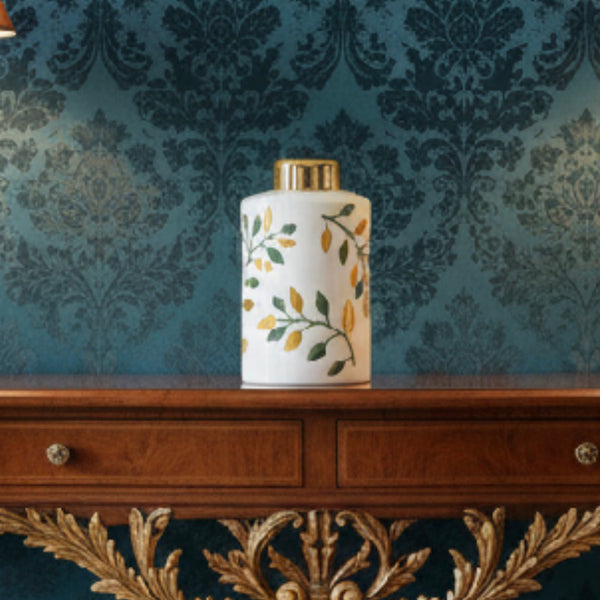 Green and Gold Lidded Jar