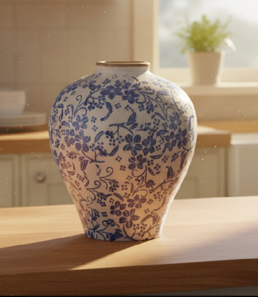 Blue floral Vase 28cm