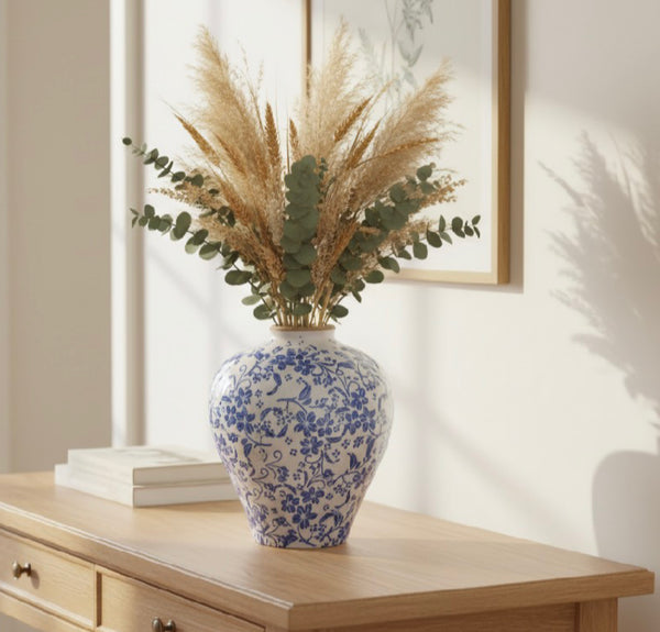 Blue floral Vase 23cm