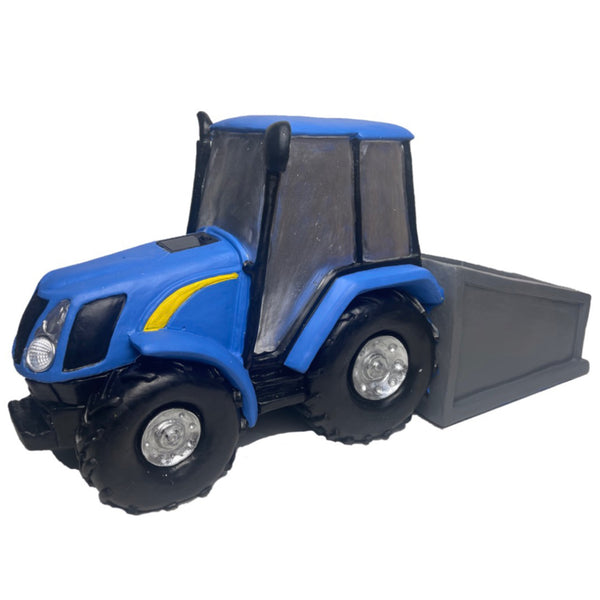 Blue Tractor and Transport Box Planter with Solar lights