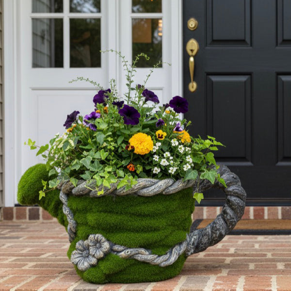 Flocked Watering Can Planter