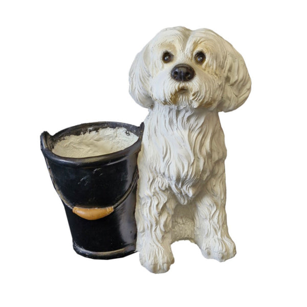 Maltese Dog Planter