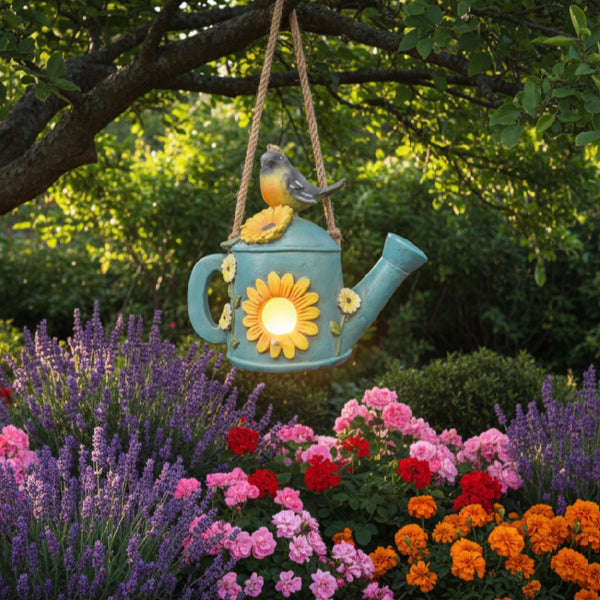Birdhouse - Watering Can with Solar Light