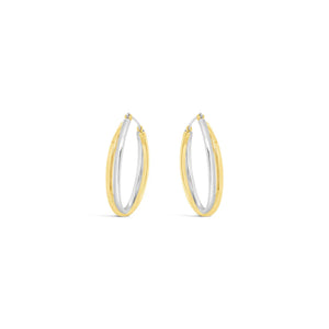 2 Tone Mix Earrings in Yellow Gold and Silver by Absolute Earrings
