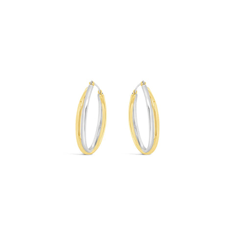 2 Tone Mix Earrings in Yellow Gold and Silver by Absolute Earrings