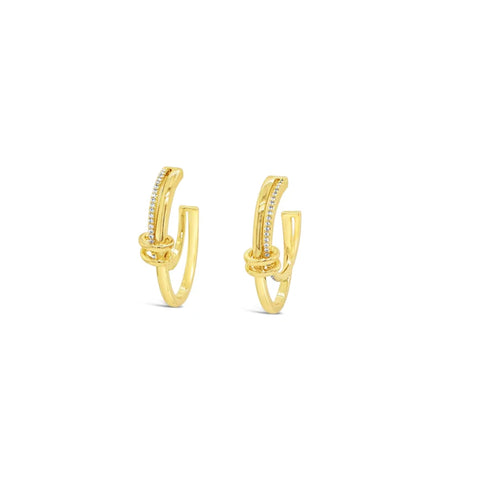 Gold Double Hoop with Diamond Embellishment by Absolute Jewellery