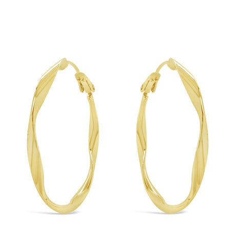 Large Gold Twisted Hoop 35mm Earrings by Absolute Jewellery