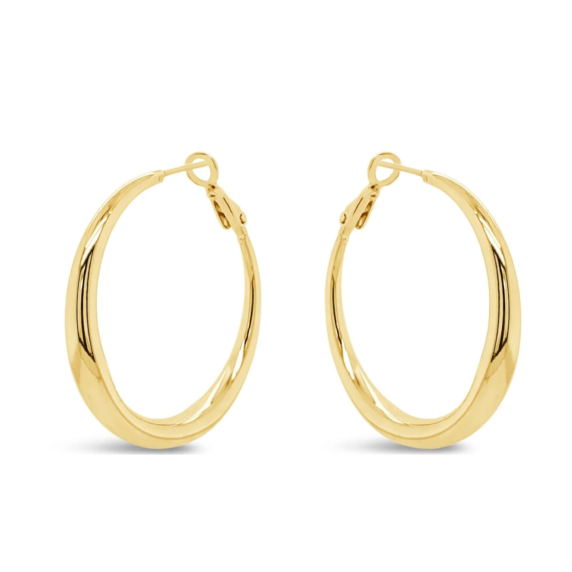 Large Plain Chunky Hoops 35mm by Absolute Jewellery
