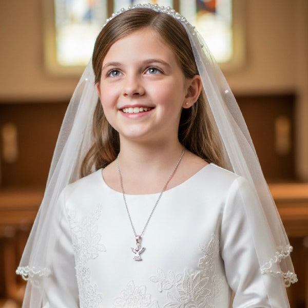 Silver Angel Pendant and Chain HCP209 - Absolute Kids Collection