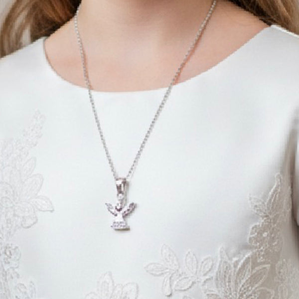 Silver Angel Pendant and Chain HCP209 - Absolute Kids Collection