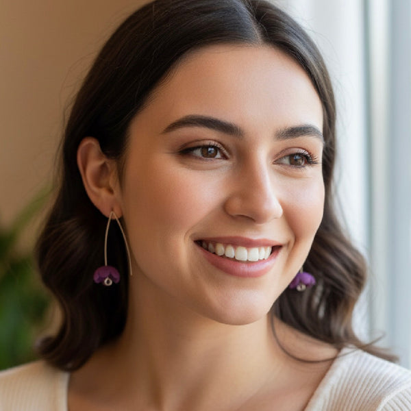 The Freda Earring in Purple by Marlese Made / Irish Designer