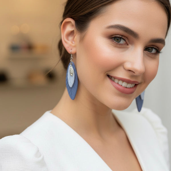 The Leah Earring in Blues  by Marlese Made - Irish Designer