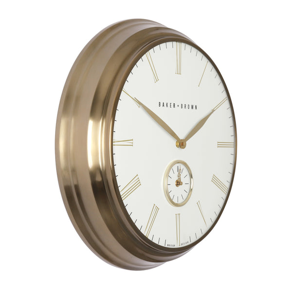 Barker & Brown Clock White/Brass 49cm