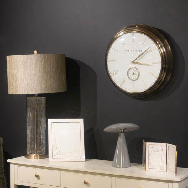Barker & Brown Clock White/Brass 49cm